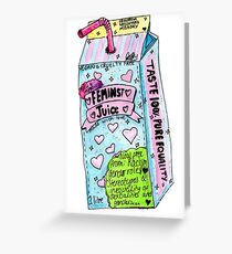 Tarjeta de felicitación jugo feminista