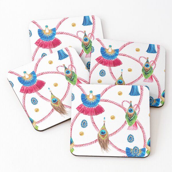 Item preview, Watercolor pattern with embellishments and accessories with tassels, stones, rhinestones designed and sold by LiliyaSavelieva.