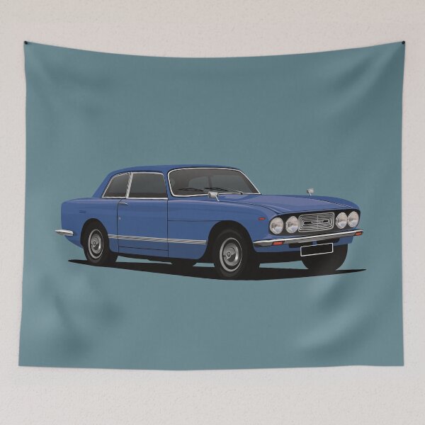 Item preview, Bristol 411 - blue car illustration designed and sold by knappidesign.