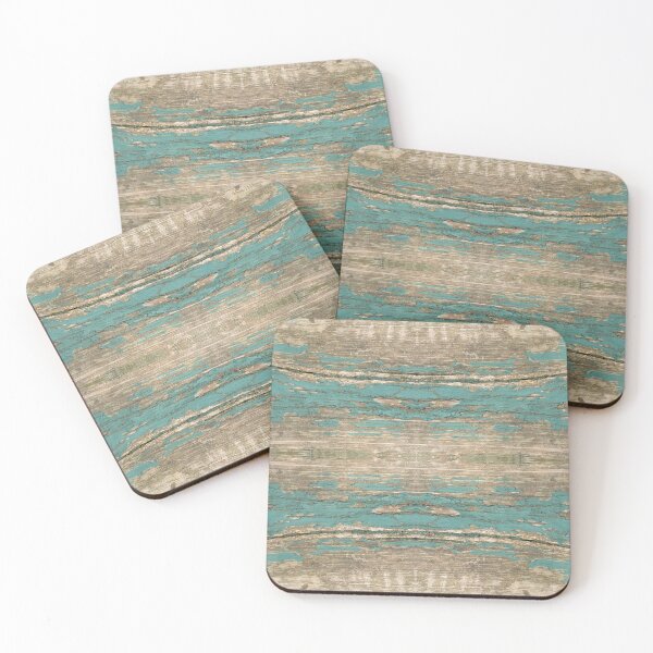 Item preview, Rustic Wood - Beautiful Weathered Wooden Plank - knotty wood weathered turquoise paint designed and sold by TurningMoss.