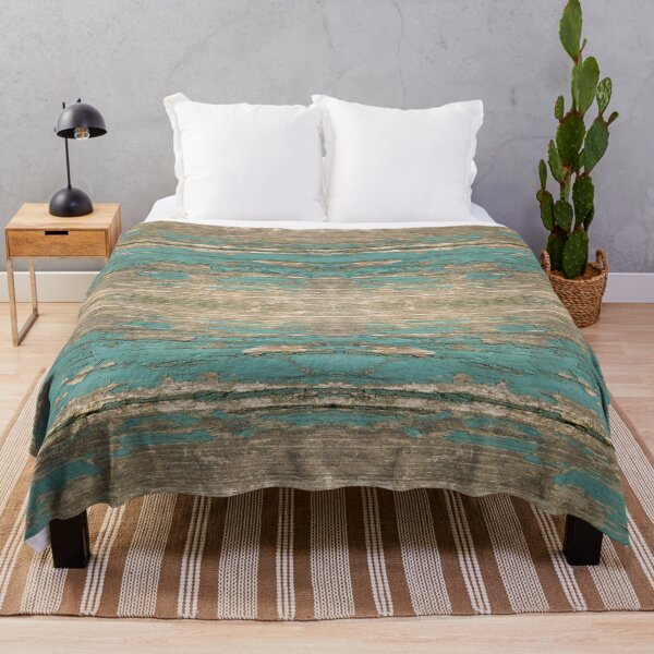 Item preview, Rustic Wood - Beautiful Weathered Wooden Plank - knotty wood weathered turquoise paint designed and sold by TurningMoss.