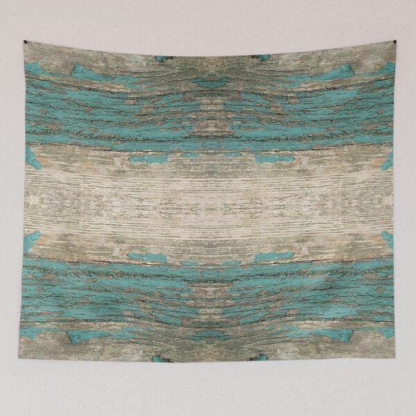 Item preview, Rustic Wood - Weathered Wooden Plank - Beautiful knotty wood weathered turquoise paint designed and sold by TurningMoss.