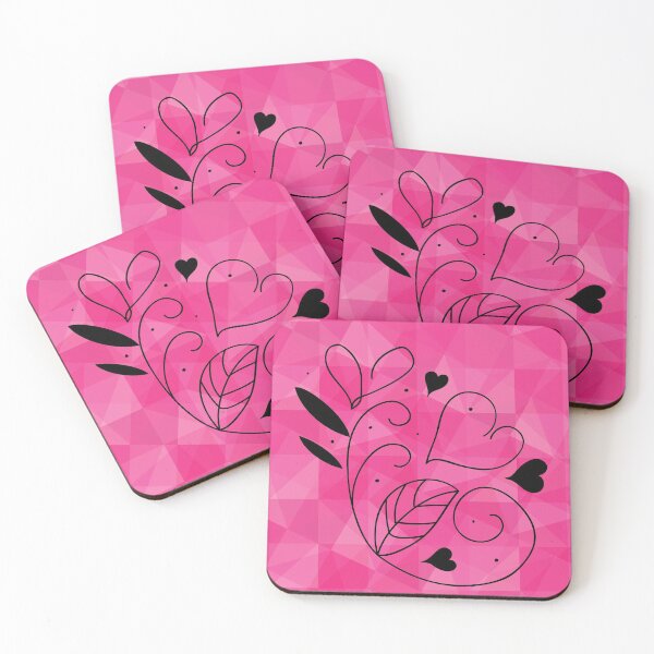 Item preview, Hot pink and black art with geomatric patterns designed and sold by SarahAmalia.