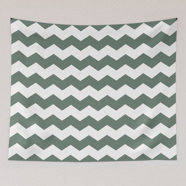 Item preview, Dark Gray Green and White Chevron Print designed and sold by itsjensworld.