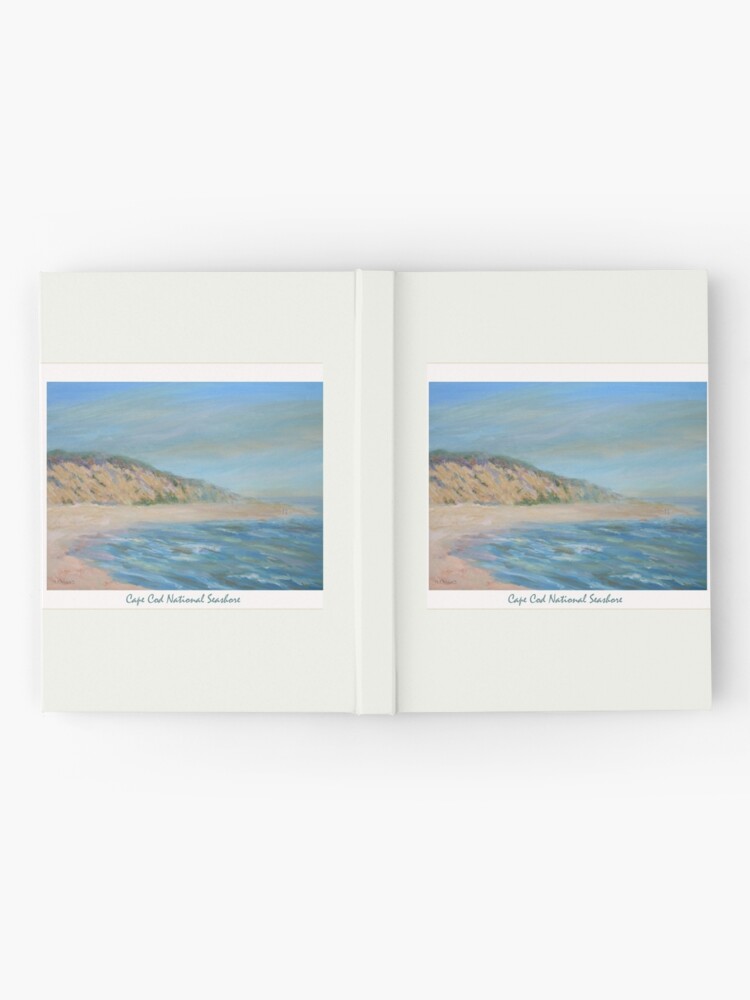 Alternate view of Cape Cod National Seashore. Oil painting of the unspoiled dunes and beach of Cape Cod. Hardcover Journal