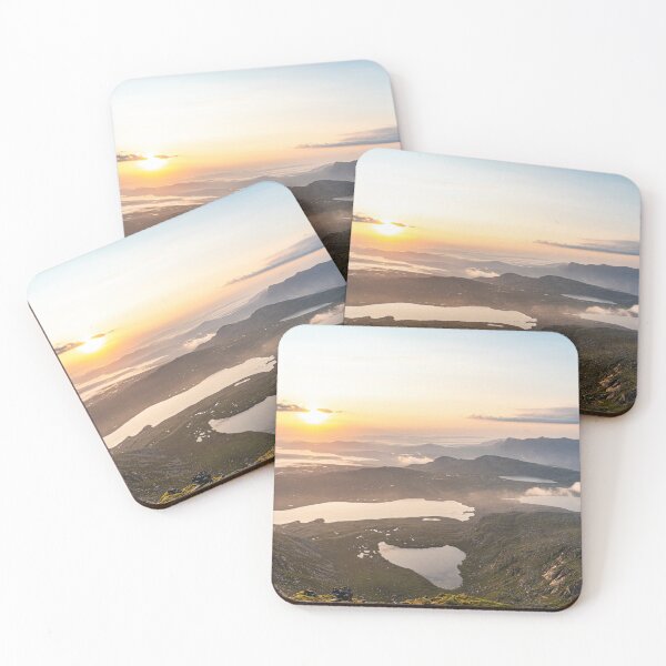 Item preview, Ben Hope's Coir' a' Ghallaich and Lochans at Sunrise designed and sold by ScotLandscapes.