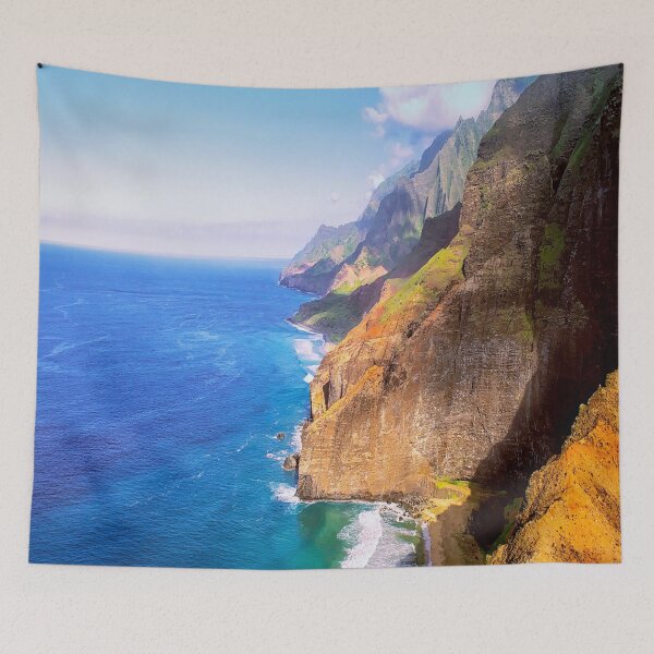 Item preview, Tropical Coastline Hawaii Aerial Photograph Of The Isolated Napali Coast designed and sold by Rocky Mountain Artistry.