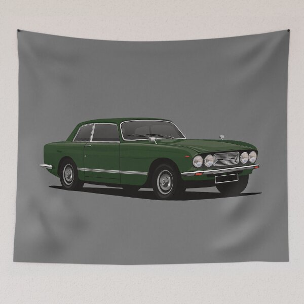 Item preview, Bristol 411 - dark green car illustration designed and sold by knappidesign.