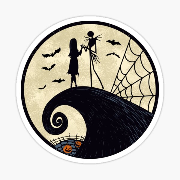 Jack Skellington Sally Zero Nightmare Before Christmas Fine Art Wall Print  by Bryan Collins 