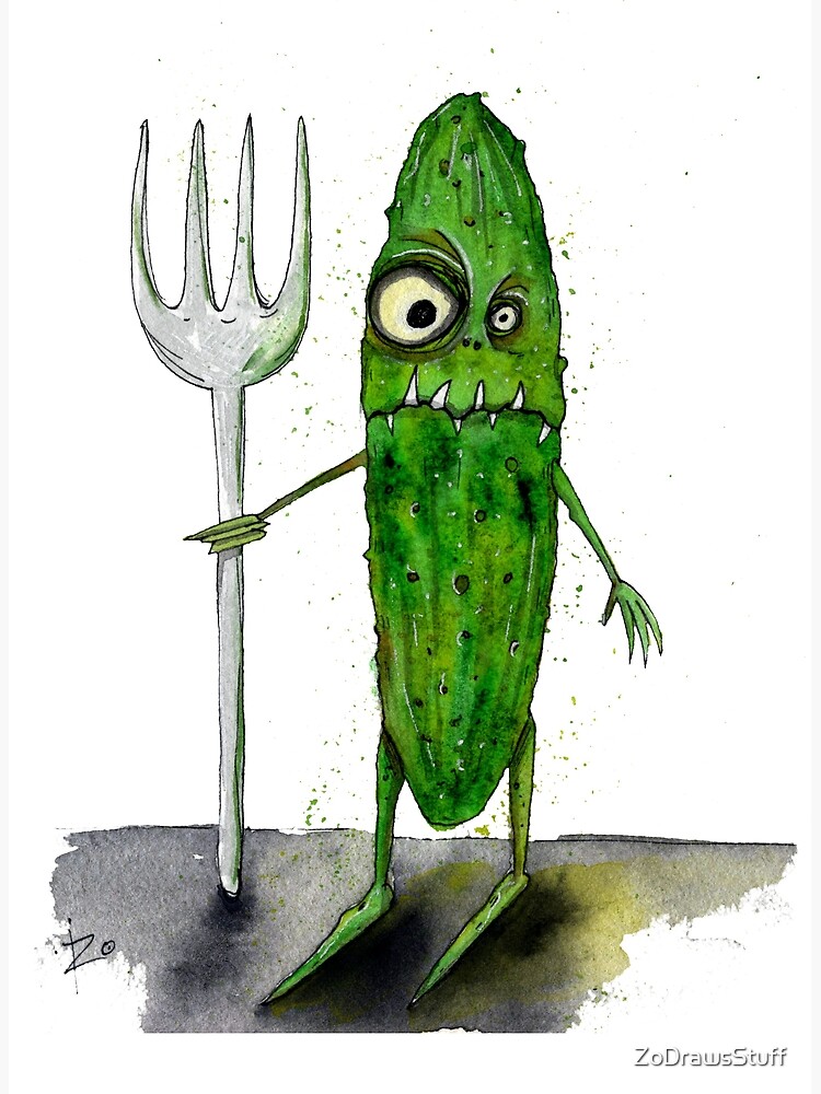 Angry Pickle&quot; Greeting Card by ZoDrawsStuff | Redbubble
