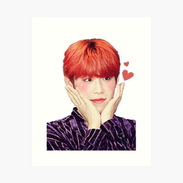 AB6IX Park WooJin Flower Face Baby Bird Art Print