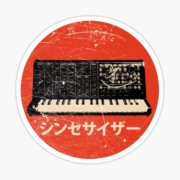 Vintage Synthesizer - Japanese Synth Analog Retro design Sticker