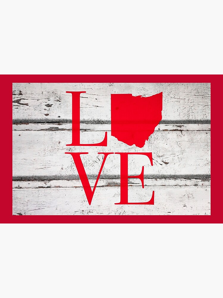 Love Ohio Wood Rustic Map Pride Stickers Shirts by rbaaronmattie