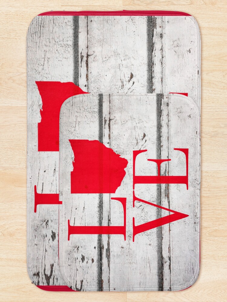 Alternate view of Love Ohio Wood Rustic Map Pride Stickers Shirts Bath Mat