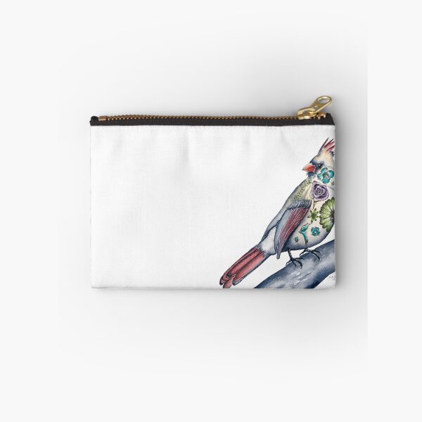 Item preview, Whimsical Watercolor Cardinal with Flower Tattoos designed and sold by Melinda Howard.