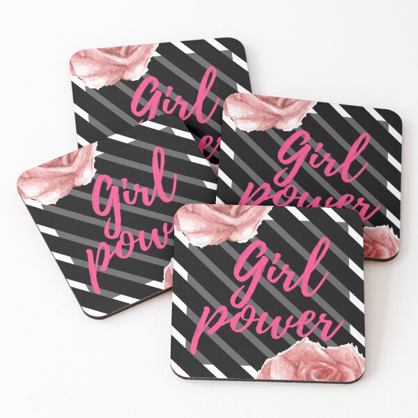 Item preview, Girl Power Black Hot Pink Roses Feminist Quote designed and sold by SarahAmalia.
