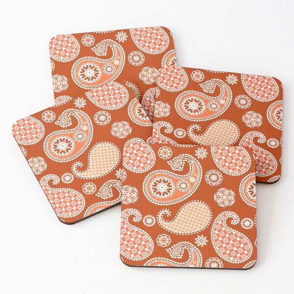 Item preview, Paisley, Mandarin Orange and White designed and sold by Marymarice.