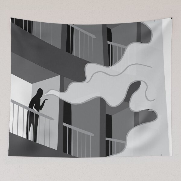 Item preview, smoking out on the terrace designed and sold by alanaarts.