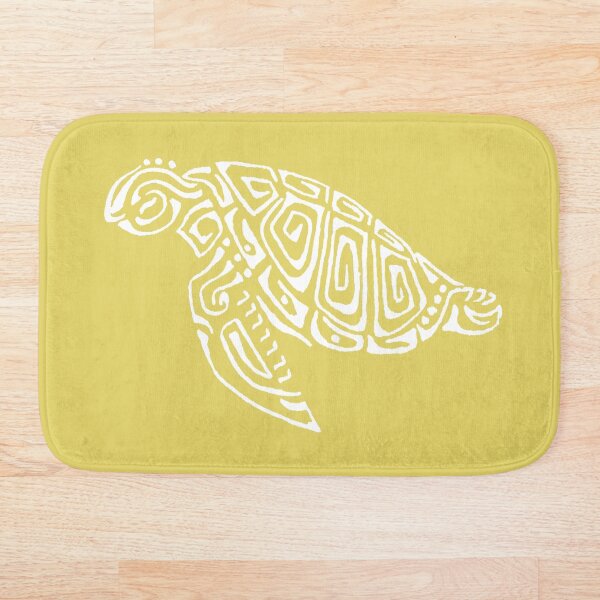 Item preview, White turtle tattoo style yellow background designed and sold by Zamen.