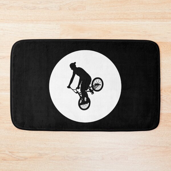 Item preview, BMX Trick black Silhouette over white full moon 6 designed and sold by roadworkplay.
