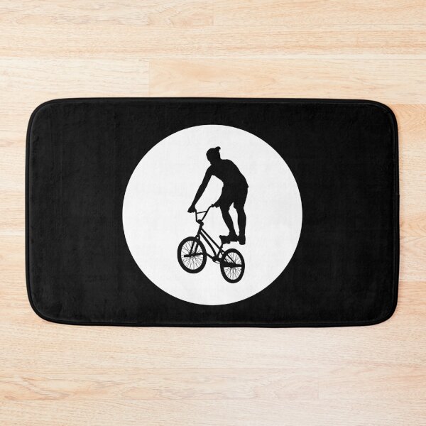 Item preview, BMX Trick black Silhouette over white full moon 7 designed and sold by roadworkplay.
