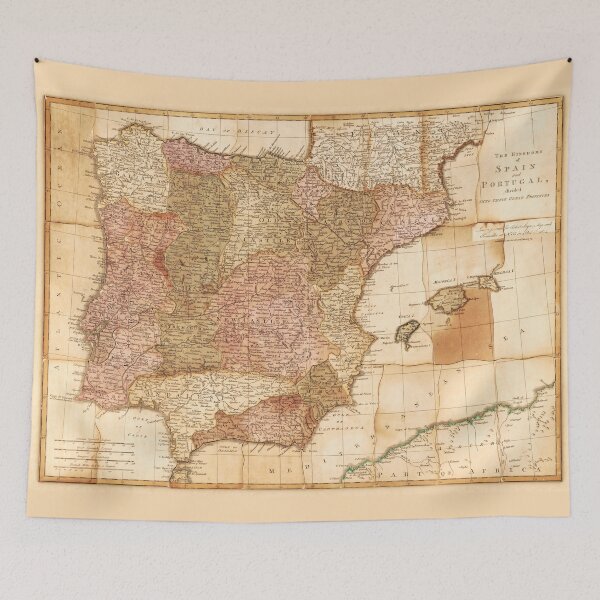 Item preview, Kingdoms of Spain and Portugal Map by Robert Sayer (1772) designed and sold by allhistory.