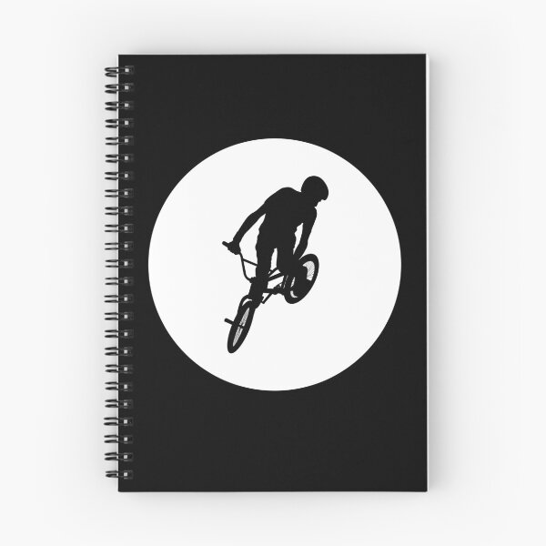 Item preview, BMX Trick black Silhouette over white full moon 9 designed and sold by roadworkplay.