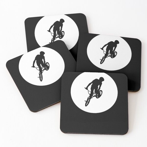 Item preview, BMX Trick black Silhouette over white full moon 9 designed and sold by roadworkplay.