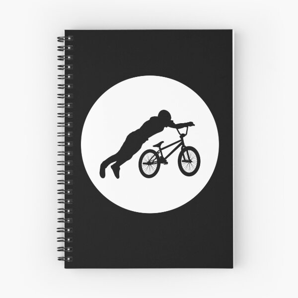 Item preview, BMX Trick black Silhouette over white full moon 10 designed and sold by roadworkplay.