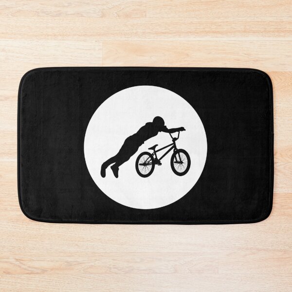Item preview, BMX Trick black Silhouette over white full moon 10 designed and sold by roadworkplay.
