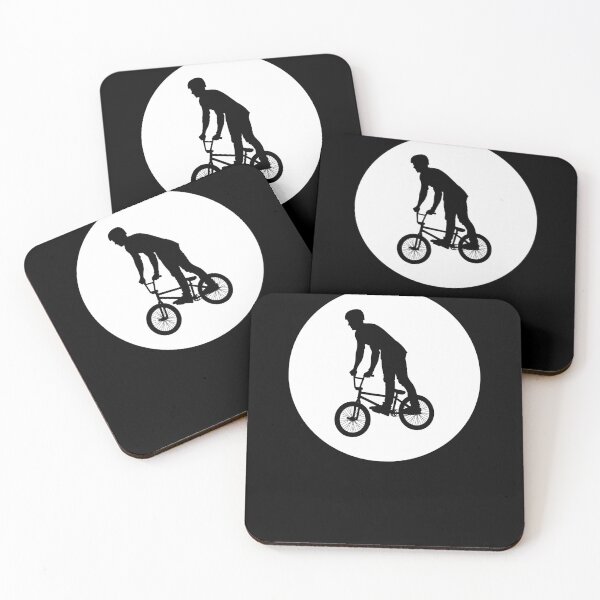 Item preview, BMX Trick black Silhouette over white full moon 11 designed and sold by roadworkplay.