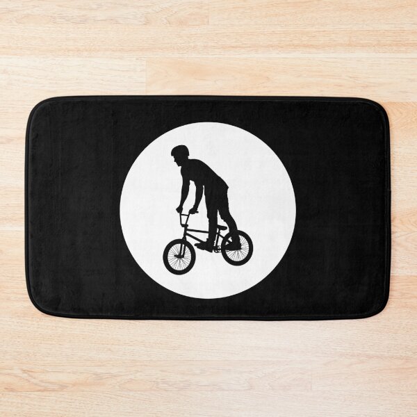 Item preview, BMX Trick black Silhouette over white full moon 11 designed and sold by roadworkplay.