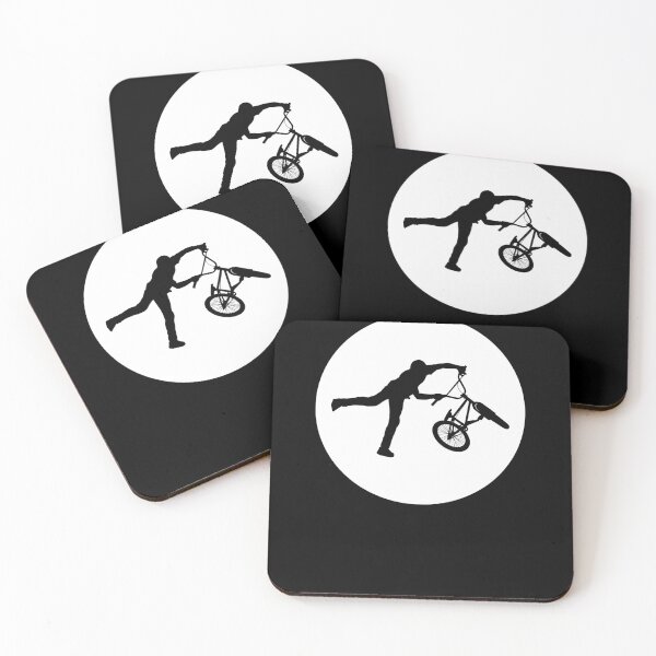 Item preview,  BMX Trick black Silhouette over white full moon 12 designed and sold by roadworkplay.