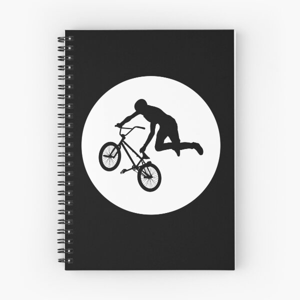Item preview, BMX Trick black Silhouette over white full moon 14 designed and sold by roadworkplay.