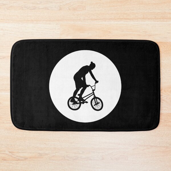 Item preview, BMX Trick black Silhouette over white full moon 15 designed and sold by roadworkplay.