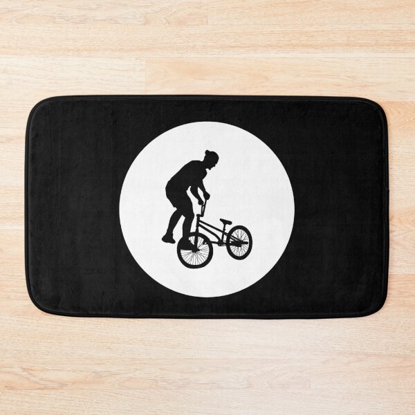 Item preview, BMX Trick black Silhouette over white full moon 16 designed and sold by roadworkplay.