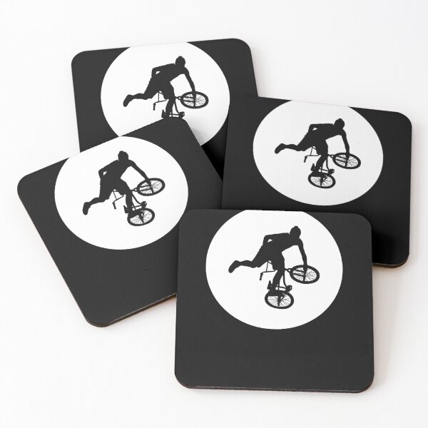 Item preview, BMX Trick black Silhouette over white full moon 17 designed and sold by roadworkplay.