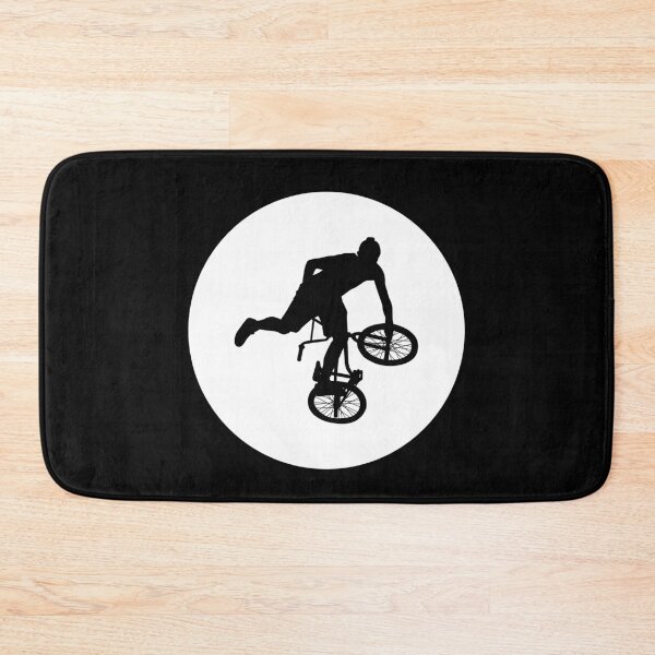 Item preview, BMX Trick black Silhouette over white full moon 17 designed and sold by roadworkplay.