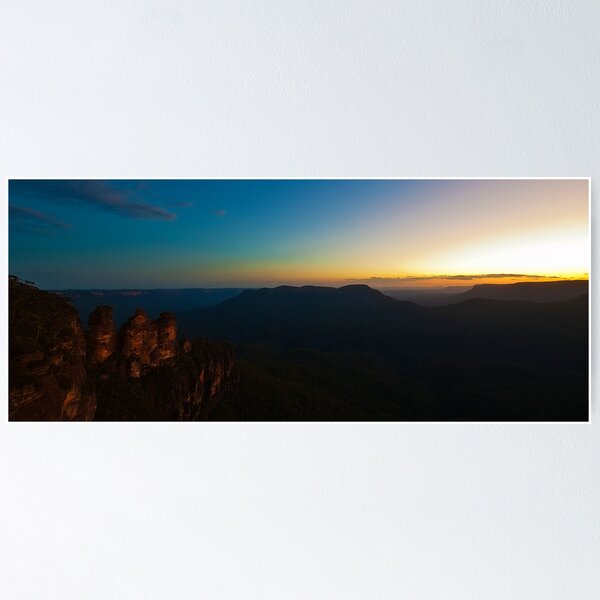 Item preview, 101229 Blue Mountains Three Sisters Sunset Panorama designed and sold by Jaxybelle.