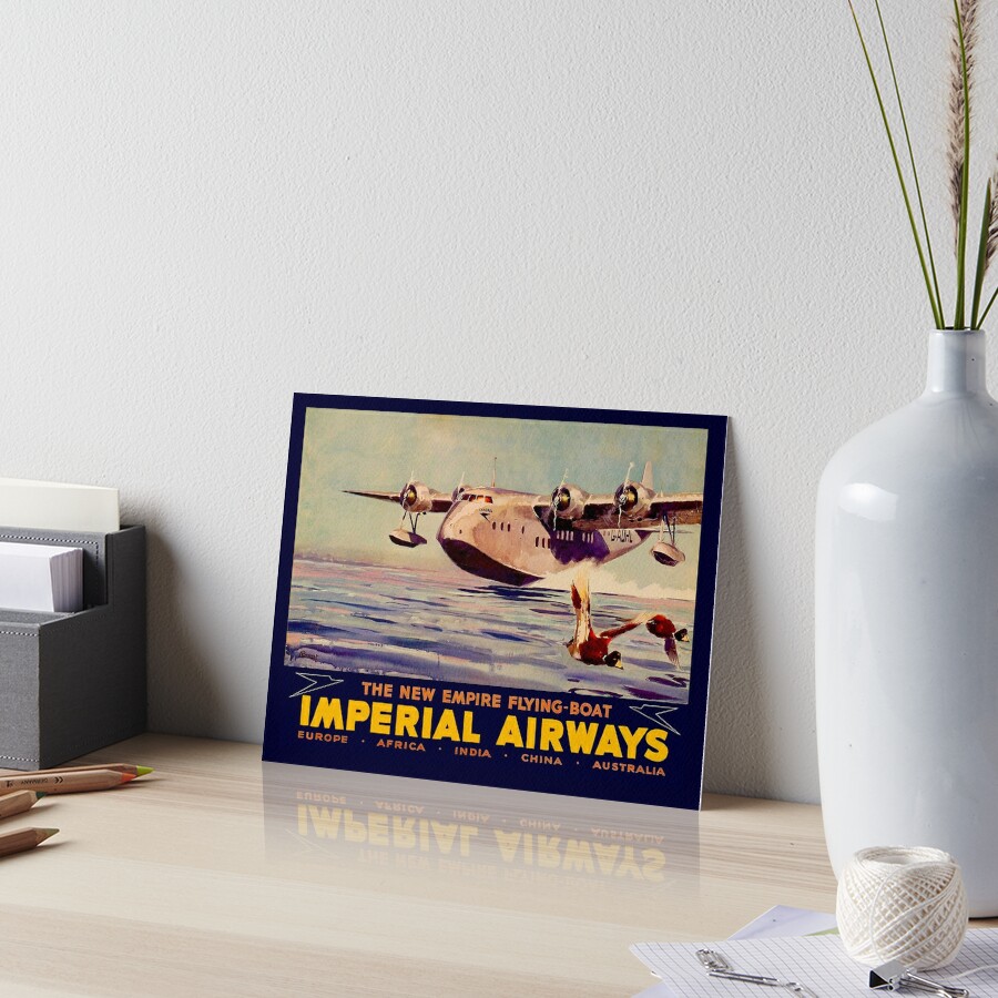 Imperial Airways Flying Boat Travel Advertising Print Art Board Print By Posterbobs