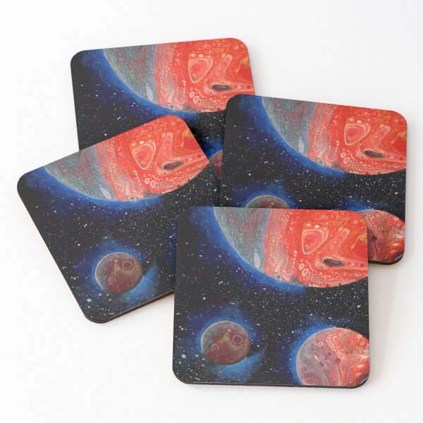 Item preview, Galaxy Red Planet Fluid Art Painting designed and sold by peonypours.