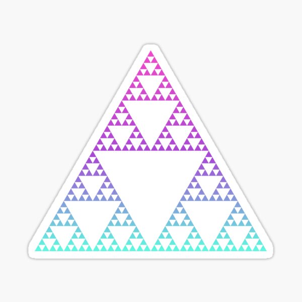 Sierpinski Triangle - blue / Pink Gradient Sticker
