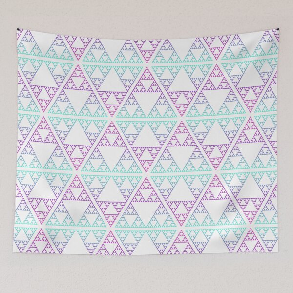 Item preview, Sierpinski Triangle - blue / Pink Gradient designed and sold by ilexdesigns.
