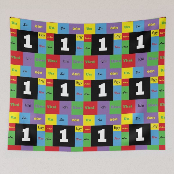 Item preview, One Number Color Block Many Langauges designed and sold by ValeriesGallery.