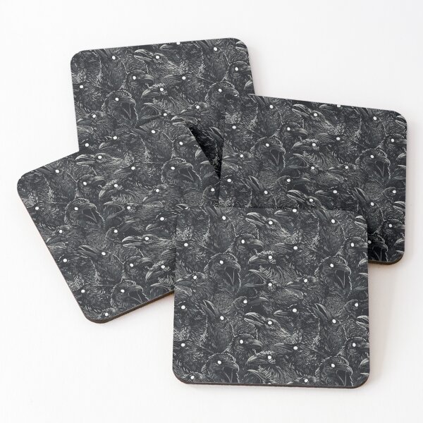 Raven pattern 2 Coasters (Set of 4)