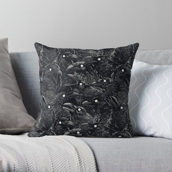 Raven pattern 2 Throw Pillow