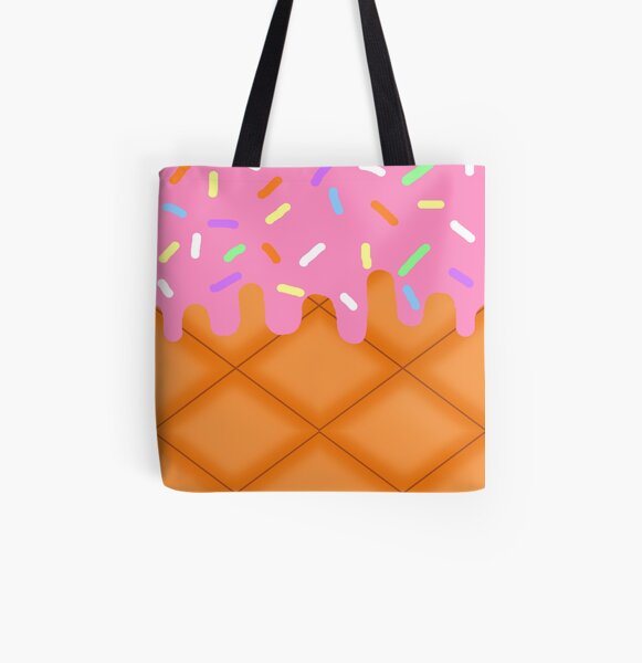 Strawberry Ice Cream All Over Print Tote Bag