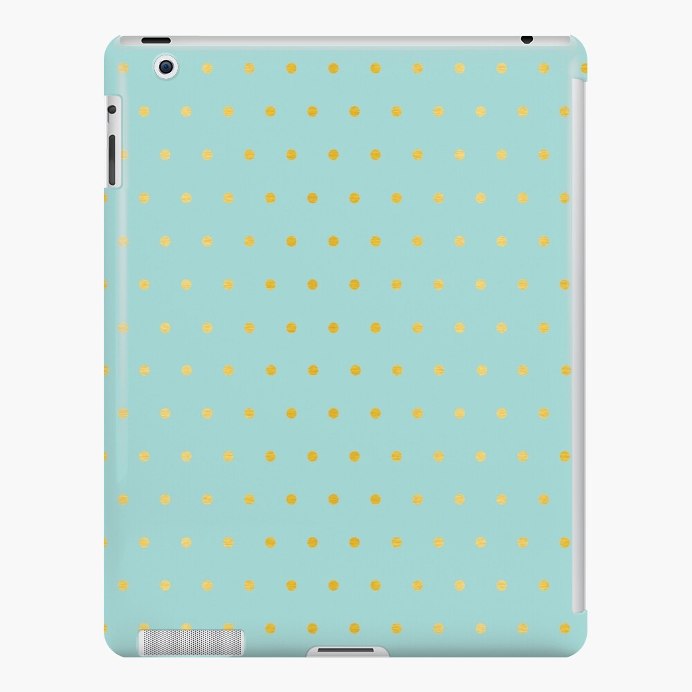 lite aqua with gold foil dots iPad Case & Skin