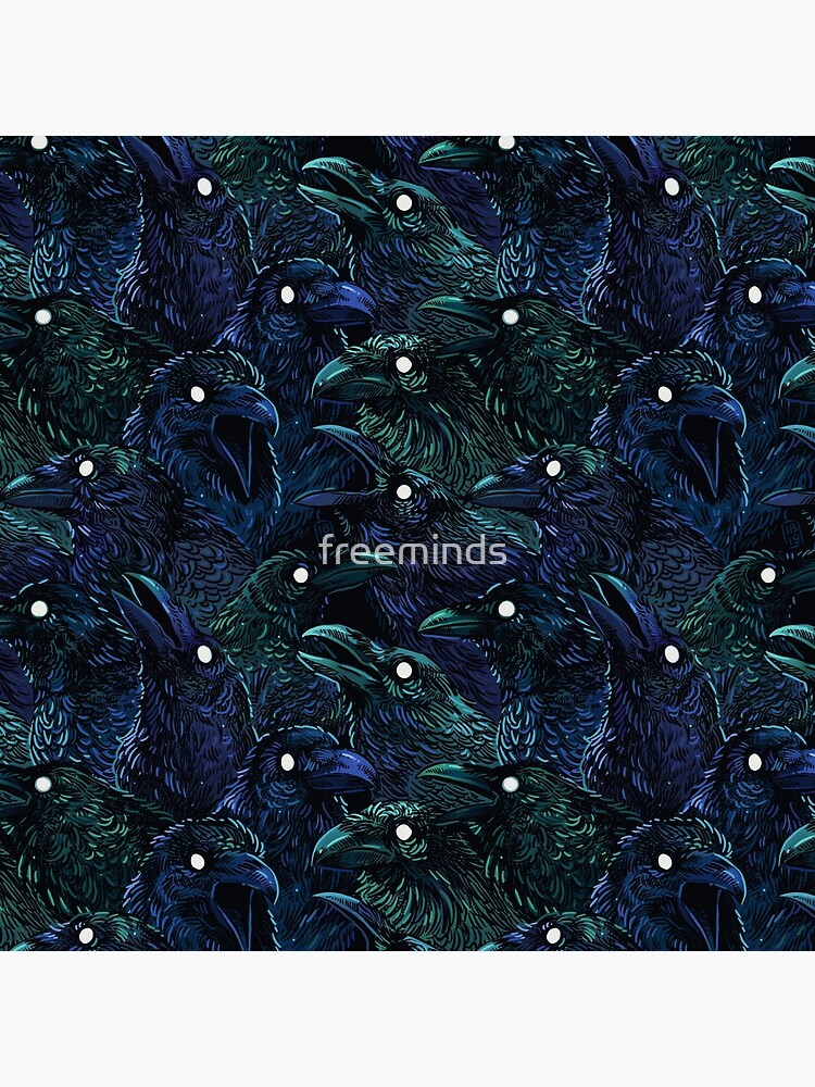 Aperçu 4 sur 4. Coussin avec l'œuvre Motif corbeau créée et vendue par freeminds.