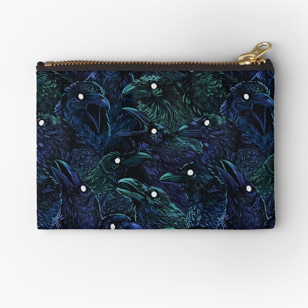 Raven pattern Zipper Pouch